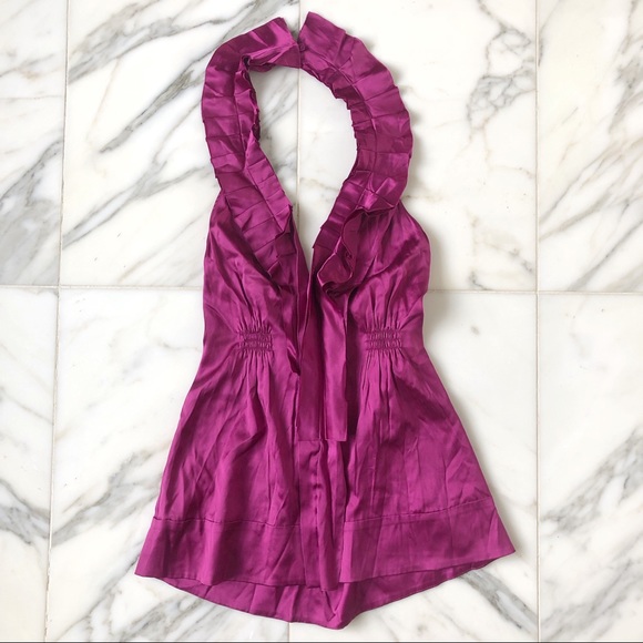 BCBG Silky Riffle Backless Top - Picture 2 of 4